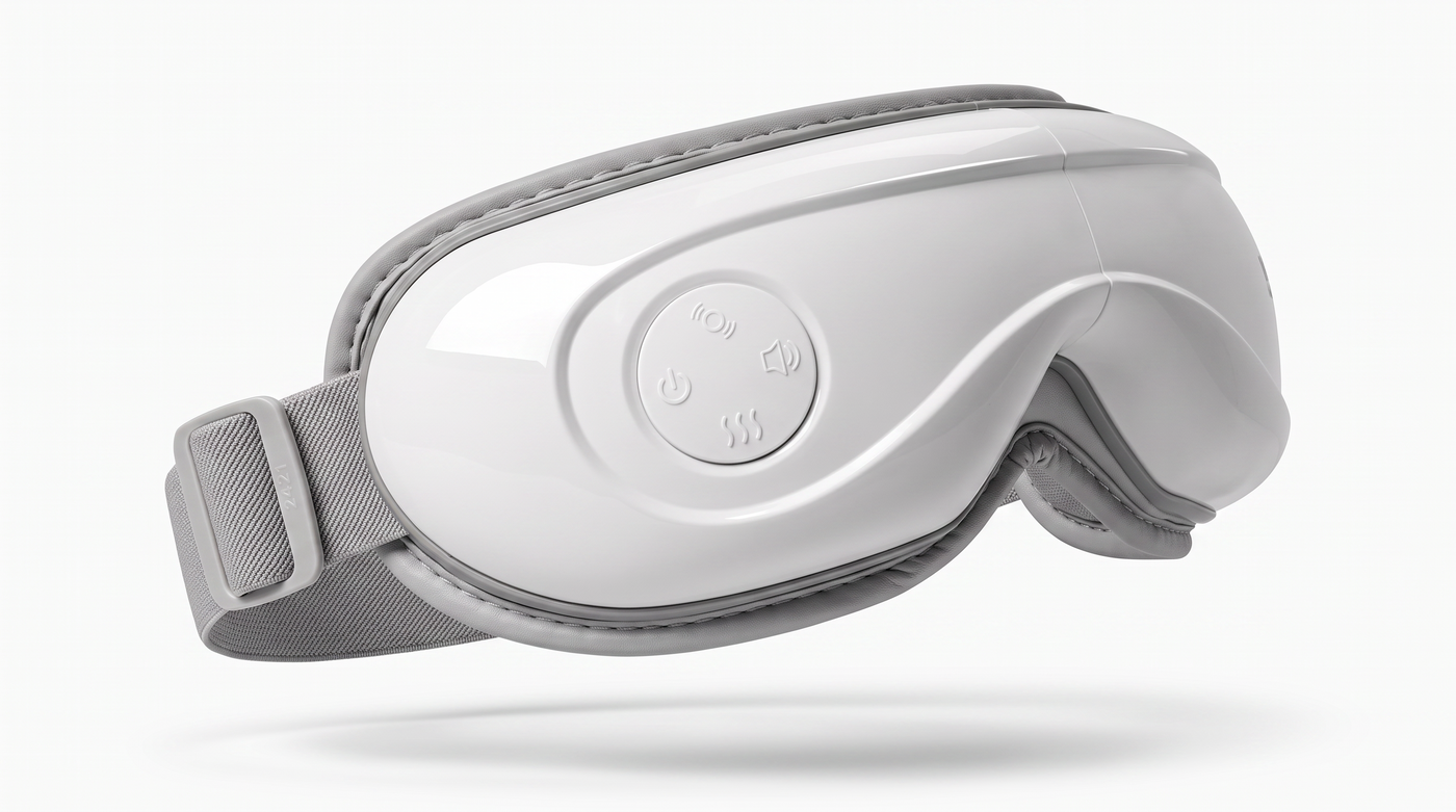 The Heated Eye Massager floating against a white studio background.